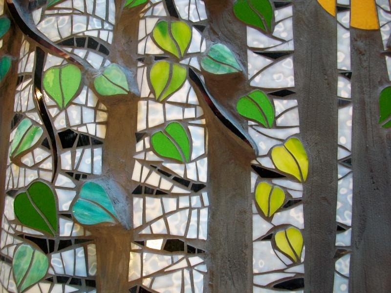 Glass Mosaic Birch Tree detail